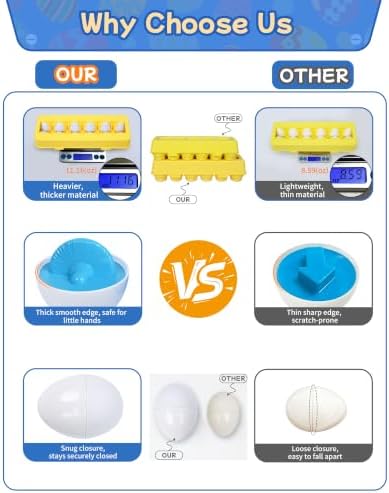 Tinabless Matching Eggs Toys 12 pcs Set Color & Shape Recognition Sorter Puzzle for Toddlers, Christmas Easter Travel Game Early Learning Educational Gift for Year Old Kids - Image 6