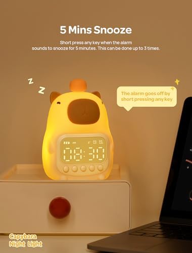 MASHI Capybara Alarm Clock for Kids,ok to Wake,Toddler Sleep Clock - Image 5