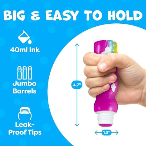 Dot Markers For Toddlers 1-3 - Dot Art Paints Washable For Kids - Includes Printed & PDF Coloring Sheets - Toddler Arts And Crafts for Kids Ages 2-4 - Preschool Learning Activities, Bingo Daubers - Image 4
