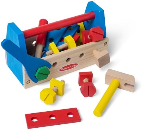 Melissa & Doug Take-Along Tool Kit Wooden Construction Toy (24 pcs) by Unknown