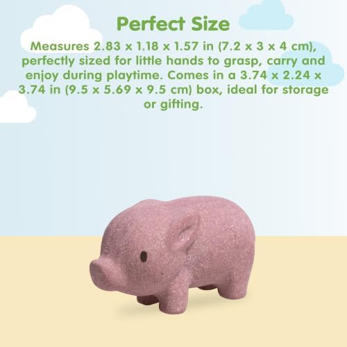 PlanToys® Wooden Pig Montessori Kids Farm Animal Figurine Creative Play Toy - Image 2