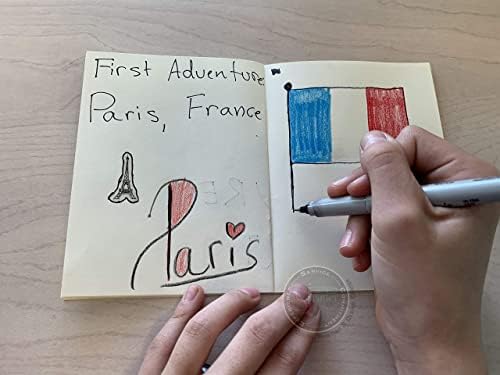 SJPRINTER Kids Passports - Little passports for kids - Travel scrapbook - Set with travel stickers world flags - party favors, airplane toy, journal notebooks, geography, classroom social study - Image 4