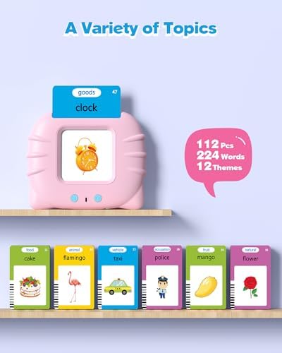 Airbition Talking Flash Cards for Toddlers Ages 1‑4,224 Words English Pink - Image 2