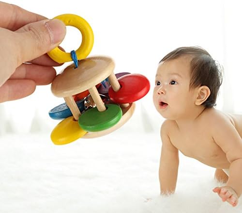 Baby Rattles, Grasping Toy, Wooden Musical Educational Toy, Safe and Durable for Infants 3 Months and Up (Flower Shape) - Image 2