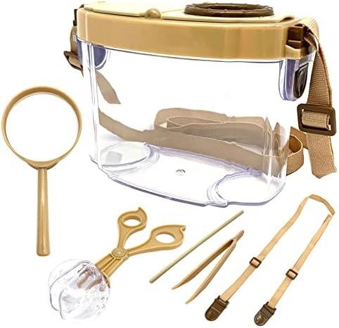 Bug Catcher Kit, Kids Bug Collection Kit, Outdoor Nature Explorer Kit with Tweezers, Magnifying Glass, Science Educational Kit, Bug Observation Container for Boys and Girls (Gold) by JTCJozz