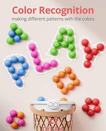 JoyCat Ice Cream Preschool Learning Activities Counting and Color Sorting Set Stacking Toys for Kids 3-5, Educational Fine Motor Skills Toys, 65PCS Math Manipulatives - Image 4