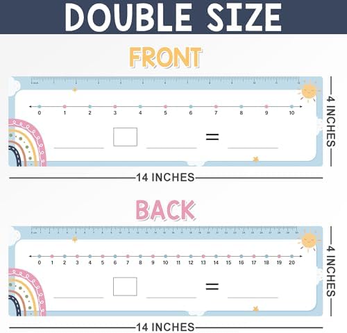 Number Line Dry Erase Boards Cards, 26 Pack 4x14 Boho Theme - Image 2