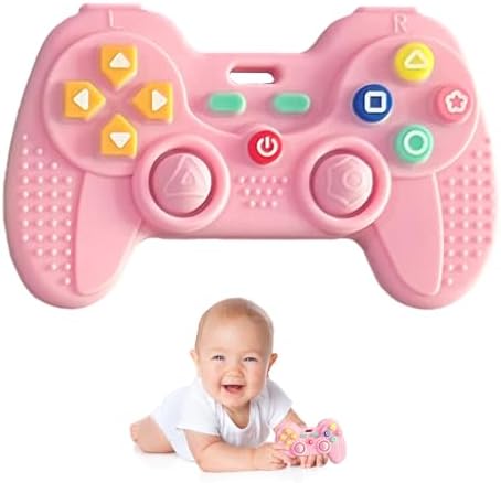 Hooku Silicone Teething Toys for Babies 0-6 Months, Teethers for Babies 6-12 Months, Remote Teether for Baby, Sensory Toys for Babies, Baby Chew Toys by Hooku
