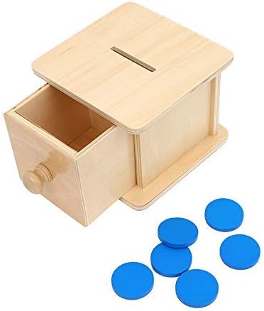 Adena Montessori Infant Toddlers Coin Box Montessori Toys for 6-12 Months Babies 1 Year 2 Year Old (Typical Coin Box) by AdenaMontessori
