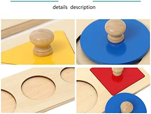 Adena Montessori Colorful Multiple Shape Puzzles Toys for 6-12 Months 1 Year Old Toddler Babies First Shapes Geometric Jumbo Knob Wooden Puzzle Color Sorter (3 Pieces) - Image 6