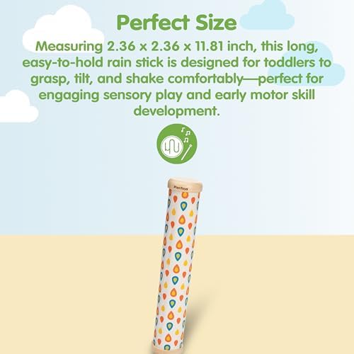 PlanToys® Wooden Rain Maker Musical Toy for Toddlers Baby 12+ Months Kids - Image 2
