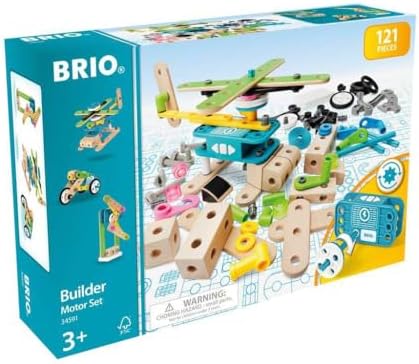 BRIO Builder 34591 - Builder Motor Set - 120 Piece Construction Set STEM Toy with Wood and Plastic Pieces and a Motor for Kids Age 3 and Up - Image 5