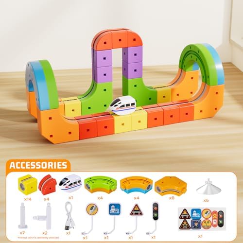 48 pcs KlickRail Electric Train Set Race Track for 3 4 5 6 7 8 Years Old - Image 2