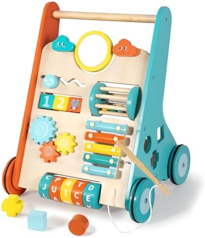 BAUTIA Wooden Baby Walker, Montessori Walker for Babies 12 Months, Push Walking Toys for 1 Year Old Learning to Walk by bautia