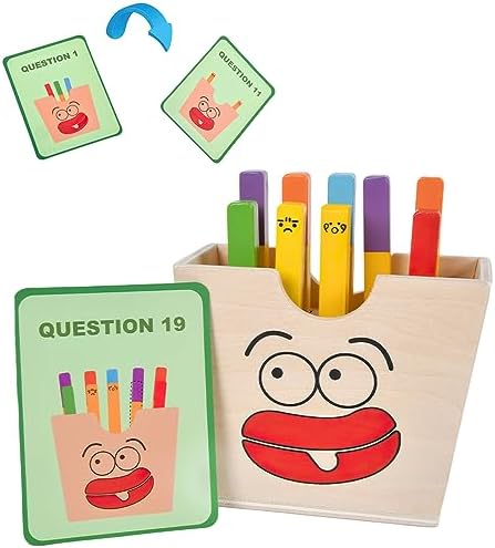Wooden French Fries Sorting & Stacking Toys, Montessori Toys for 3+ Year Old, Preschool Educational Toys to Develop Fine Motor Skills by MIKNEKE