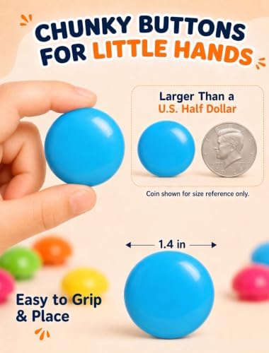 AluAbi Large Button Art Toy for Toddlers, Mosaic Peg Board, Ages 3+ - Image 3