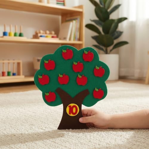 NUOBESTY Felt Number Tree for Toddlers Math Counting Game with Num 0-10 Addition and Subtraction Games Number Recognition Activities Early Educational Toy for Preschool Classroom Homeschool - Image 4