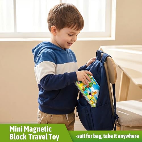 Mini Magnetic Blocks Pet Travel Toys, 35 PCS Magnetic Building Cubes with Metal Storage Case for Kids Ages 3-8, STEM Montessori Construction Toys for Toddlers, Airplane & Car Ride Essentials - Image 4