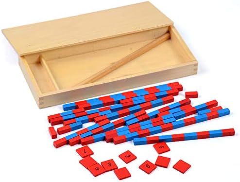 Kghios Montessori Small Numerical Rods with Number Tiles Math Toys for Kids by Kghios