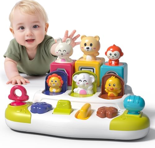 Baby Pop Up Animal Toys, Montessori Cause & Effect Toy for Toddlers by PANITU