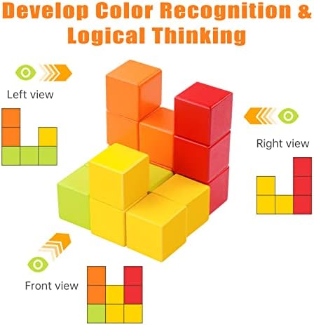 Wooden Cube Toy 16PCS Building Blocks for Kids - Image 5