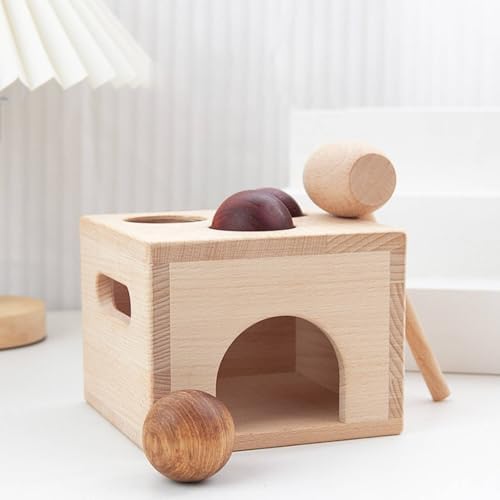 Amagogo Children Percussion Game Wooden Ball Hammer Toy Pound and Drop Box Learning Playset Hand Eye Coordination Toy Solid Wood Unpainted Build for Smooth Feel Suitable for Preschool Home playroom - Image 5