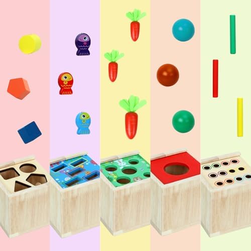 5 in 1Wooden Montessori Toys Play Kit,Object Permanence Box - Image 5