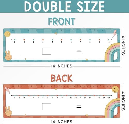 Number Line Dry Erase Boards Cards, 26 Pack 4x14 Boho Groovy - Image 2