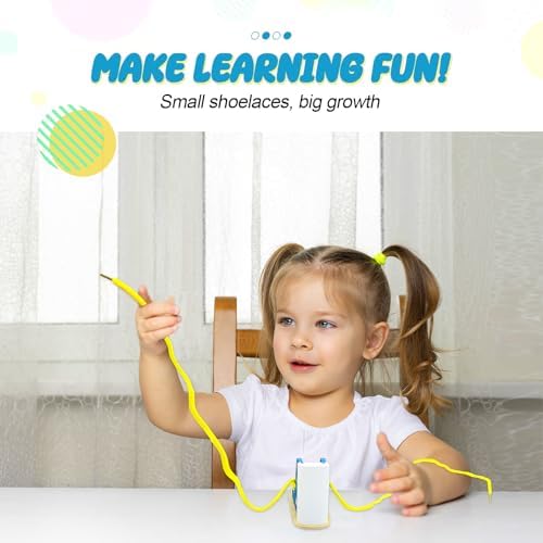 Learn to Tie Shoes for Kids, Wooden Lacing Sneaker Toy,Montessori Educational Toy for Toddlers Ages 4-8 - Image 4