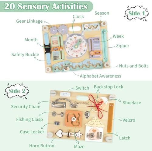Montessori Wooden Busy Board for Toddlers, Animals & Calendar - Image 4