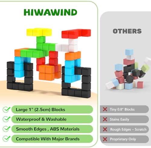 Hiwawind 40pcs Magnetic Blocks -Ideal Gifts for 3 4 5 6 Year Old,STEM Learning Toys for 3-5 Year Old Boys & Girls, Safe & Strong Building Blocks with ASMR Sounds,Classroom Must Haves - Image 2