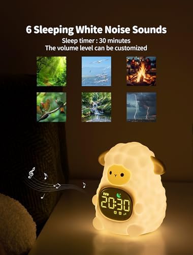 MASHI Sheep Kids Alarm Clock with Time to Wake Sleep Trainer White Noise - Image 4