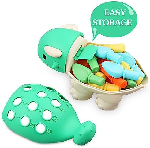 Baby Sensory Toys Toddler Montessori Learning Fine Motor Skills Toy for 6 9 12 18 Month One Year Old Boy Birthday Gift Kid Sorting Stacking Color Recognition Dinosaur Age 1 2 3 4 Educational Toys - Image 3