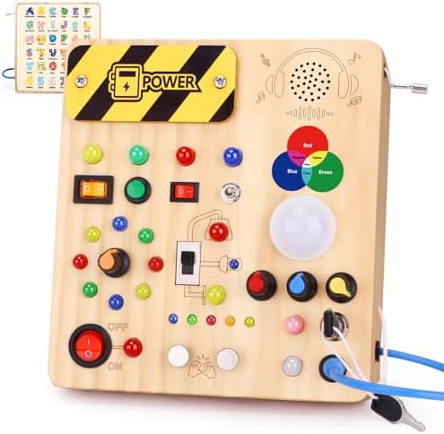 Grarain Busy Board for Toddlers - Montessori Educational Toy for 1-3 Year Old Boys & Girls | Travel-Friendly Sensory Learning Activity | Ideal for Kids with Autism(Busy Board v4) by Grarain
