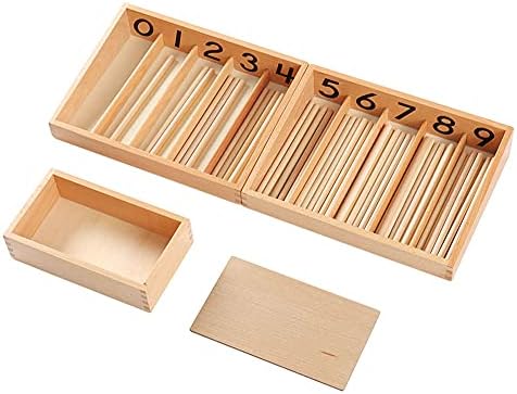 Montessori Spindle Box with 45 Spindles Math Toys for Toddlers 3 Years Old by Kghios