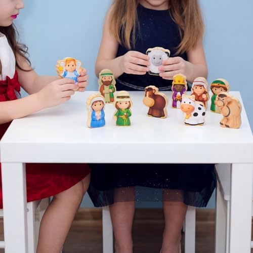 Kathfly 36 Pcs Wooden Community Helpers Nativity Scene, Career Figures Toy - Image 4