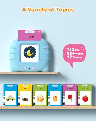 Airbition Talking Flash Cards for Toddlers Ages 1‑4,224 Words English Blue - Image 2