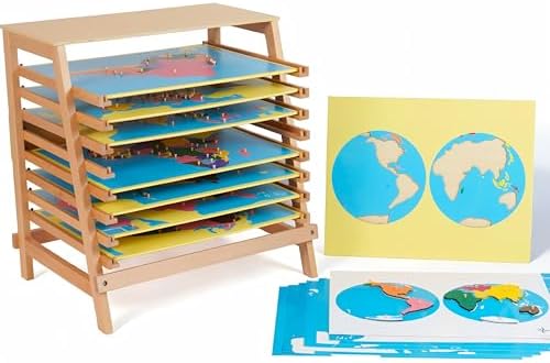 Premium Montessori World Map Puzzle – Large 57cm(22.4in) Wooden Puzzle Map of Continents, Geography Learning Material for Kids, Hands-On Social Studies Activity for Homeschool Classroom Ages 3-6 - Image 4