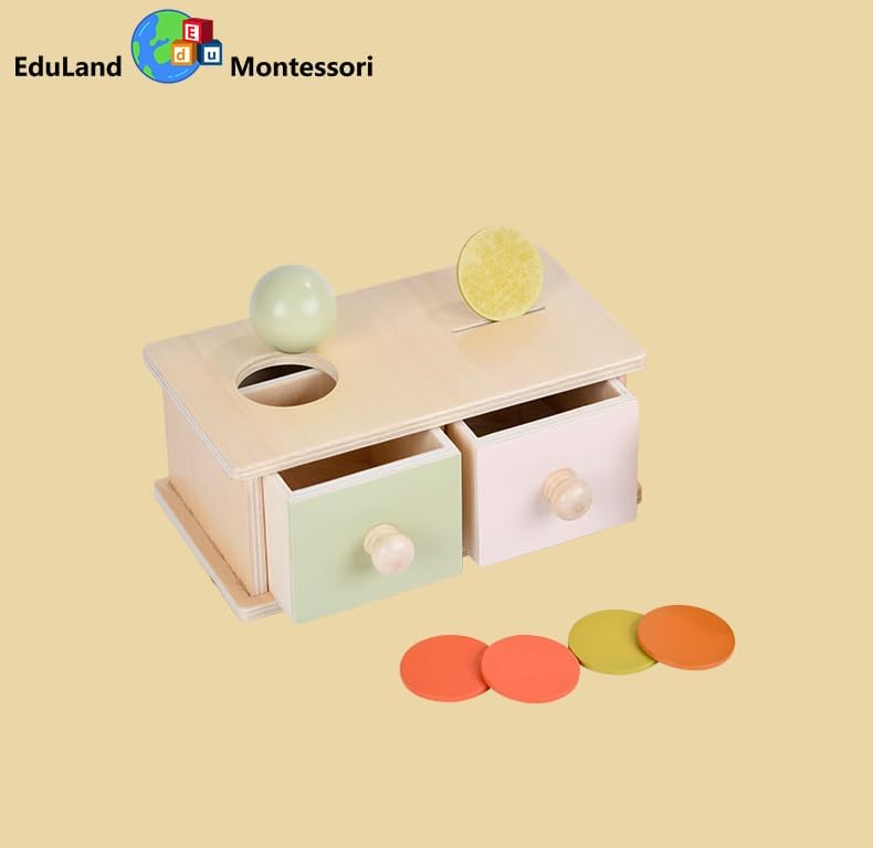 Coin & Ball Drop Box – Wooden Push/Pull Posting Toy for Toddlers, Object Permanence, Sorting, Pincer Grasp, Fine Motor Skills, Practical Life Toy for Kids Ages 3–6 - Image 2