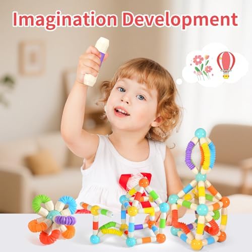 58PCS Extendable Magnetic Building Sticks STEM Montessori Toy Set Ages 3-7 - Image 5