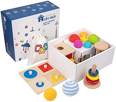 Adena Montessori 9 in 1 Wooden Play Kit 7-8 Months by AdenaMontessori