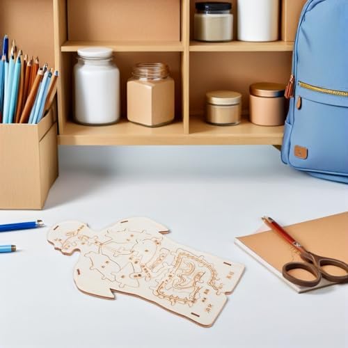 3pcs Human Body Model Wooden Puzzle, Science Kit for Cognitive Education and Collaborative Learning, Beige Color, for Family Playtime and Home Use - Image 5