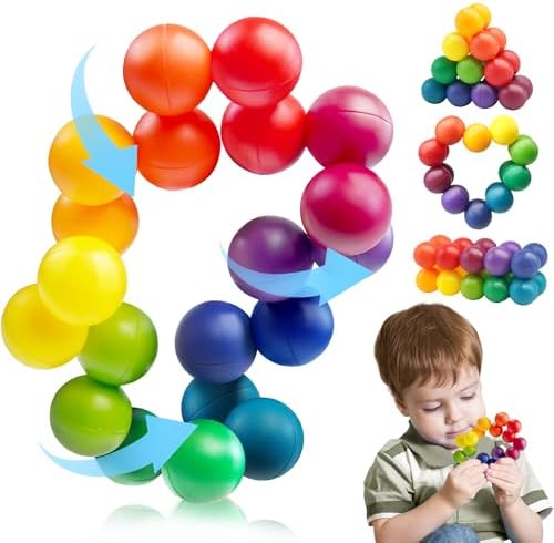 Sensory Autism Balls Toy for Toddler Kids, Airplane Travel Toys for Age 3-5 5-7 3-4 4-8 School Fidget Classroom Autistic Calm Down Treasure Prize Box Dementia Activities Easter Basket Stuffers Gifts by DrKbder