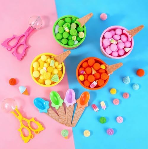 154 Pcs Ice Cream Sensory Bin Items Summer Counting Sorting Sensory Bin Filler Fine Motor Ice Cream Counts for Easter Day Summer Counting Decor - Image 6