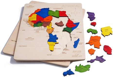 EKOPLAY’s Africa MAP Wooden Puzzle for Kids, 31 Piece Jigsaw Puzzle for School Kids, Learning Educational Toys Gifts for Boys Girls 4+ Years. - Image 4