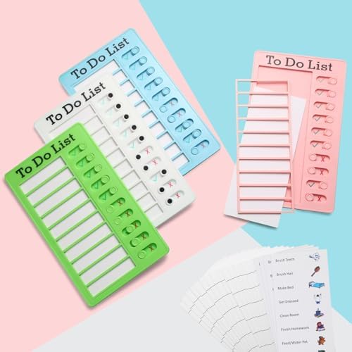 Aleric 4 Pcs Chores Chart for Kids, Daily Routine Chore Chart for Kids, Visual Schedule for Kids Chore Charts, Chore Board, RV Checklist, Sliding Planning Board to Do List ADHD Tools for Multiple Kids - Image 3