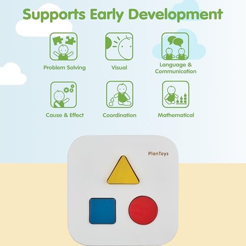 PlanToys® Shape & Sort It Out Bin Wooden Montessori Kids Sorting Match Toy - Image 4