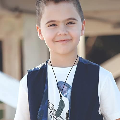 Sensory Chew Necklace for Kids, Boys and Girls, 5 Pack Silicone Feather Chewy Necklaces for Autism, ADHD, Chewing, Oral Motor Chewable Pendant for Mild Chewers - Image 7