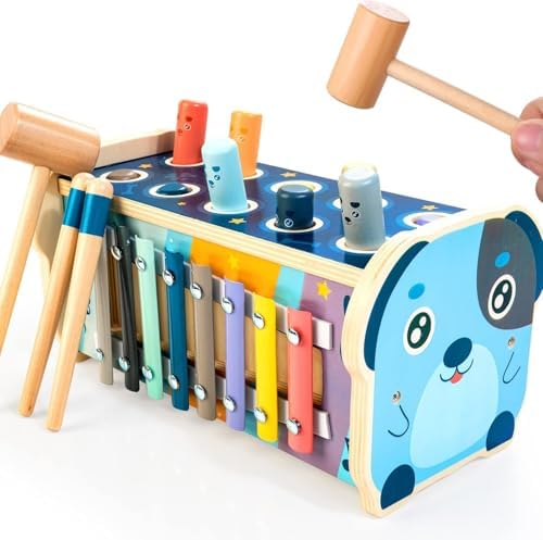 Wooden Hammering Pounding Toy Montessori Toys for 1+ Year Old by KIDWILLTOY