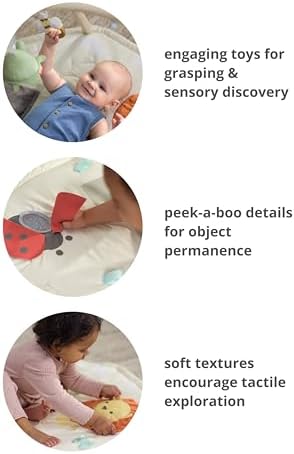 Skip Hop Baby Play Gym 3-in-1 Sensory Tummy Time Activity Mat with 17+ Skill-Building Developmental Activities, 14 Animals & Shapes, 5 Hanging Toys and Crocodile Mirror, Geometric Wonders, Age 0-2y - Image 3